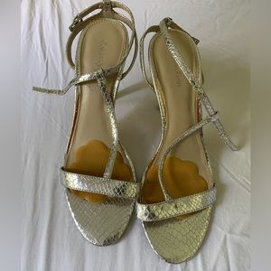 Calvin Klein silver snakeskin heels size 8.5